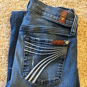 7 For All Mankind Blue Flare & Wide Leg Jeans- Good condition. Size 26